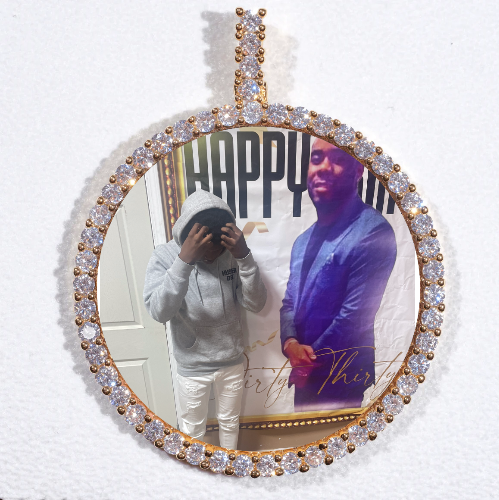 LARGE 3D CIRCLE CUSTOM PICTURE PENDANT