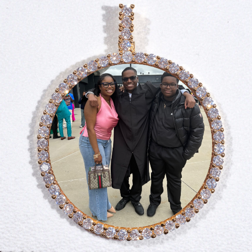 LARGE 3D CIRCLE CUSTOM PICTURE PENDANT