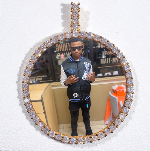 LARGE 3D CIRCLE CUSTOM PICTURE PENDANT