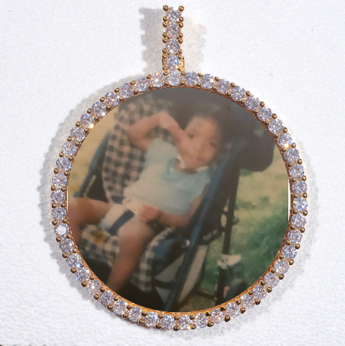 LARGE 3D CIRCLE CUSTOM PICTURE PENDANT