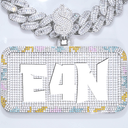 CUSTOM LETTER NECKLACE 3D COLORFUL SQUARE