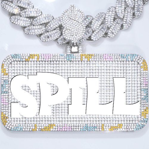 CUSTOM LETTER NECKLACE 3D COLORFUL SQUARE