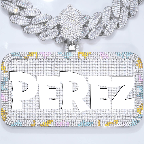 CUSTOM LETTER NECKLACE 3D COLORFUL SQUARE