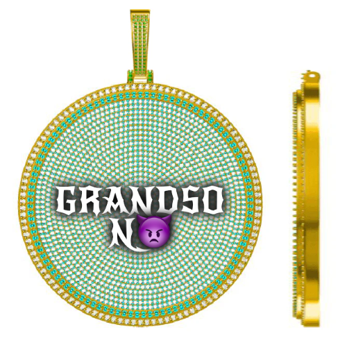 CUSTOM LETTER NECKLACE 3D BIG DISC