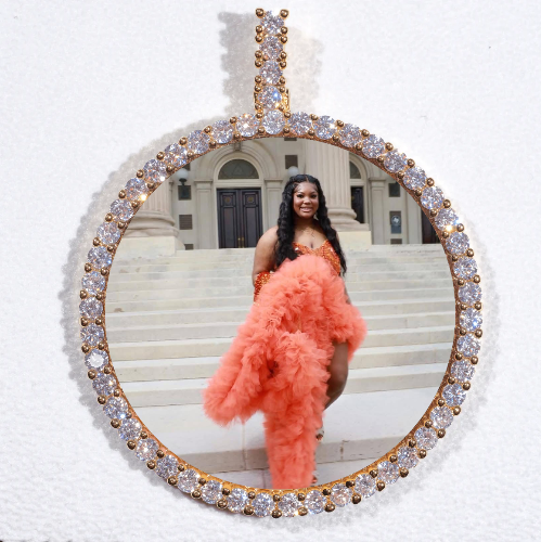 LARGE 3D CIRCLE CUSTOM PICTURE PENDANT