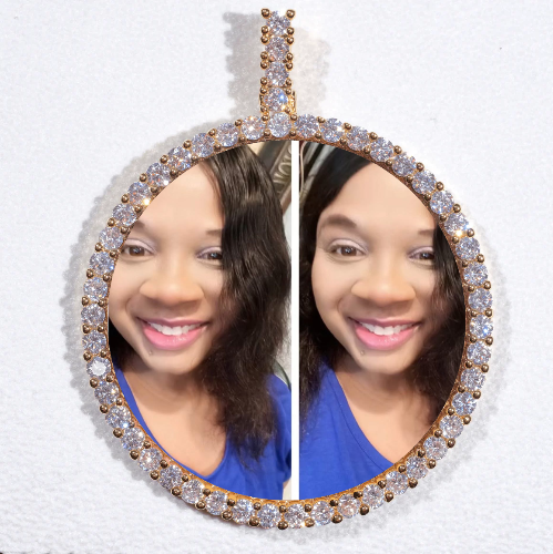 LARGE 3D CIRCLE CUSTOM PICTURE PENDANT