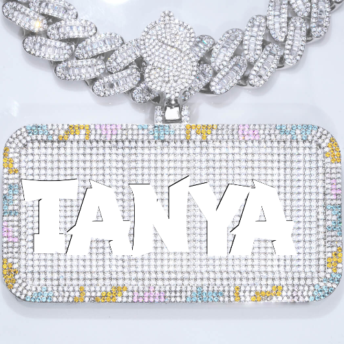 CUSTOM LETTER NECKLACE 3D COLORFUL SQUARE