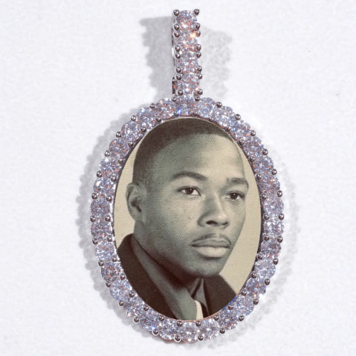Large 3D Oval Custom Picture Pendant