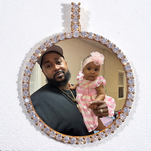 LARGE 3D CIRCLE CUSTOM PICTURE PENDANT