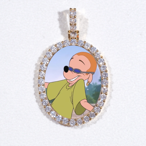 3D Oval Custom Picture Pendant