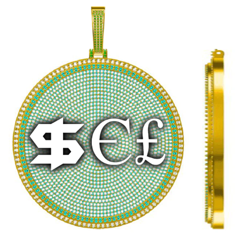 CUSTOM LETTER NECKLACE 3D BIG DISC