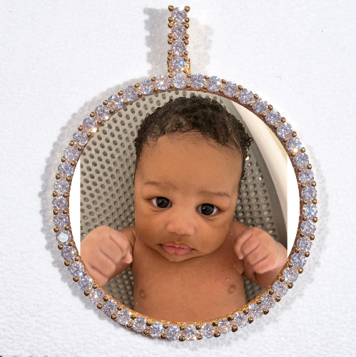 LARGE 3D CIRCLE CUSTOM PICTURE PENDANT