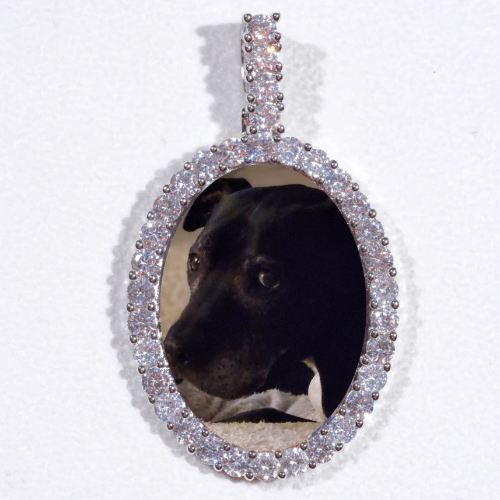 Large 3D Oval Custom Picture Pendant