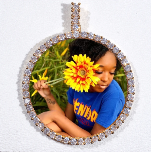 LARGE 3D CIRCLE CUSTOM PICTURE PENDANT