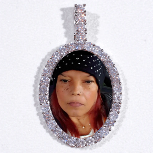 Large 3D Oval Custom Picture Pendant