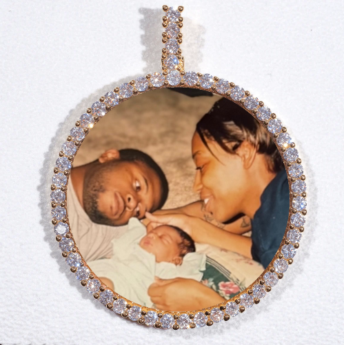 LARGE 3D CIRCLE CUSTOM PICTURE PENDANT