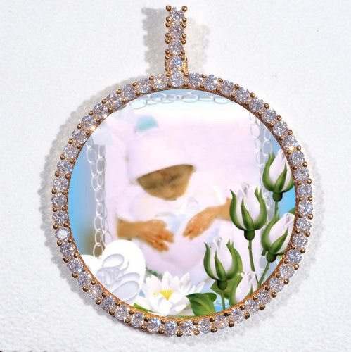 LARGE 3D CIRCLE CUSTOM PICTURE PENDANT
