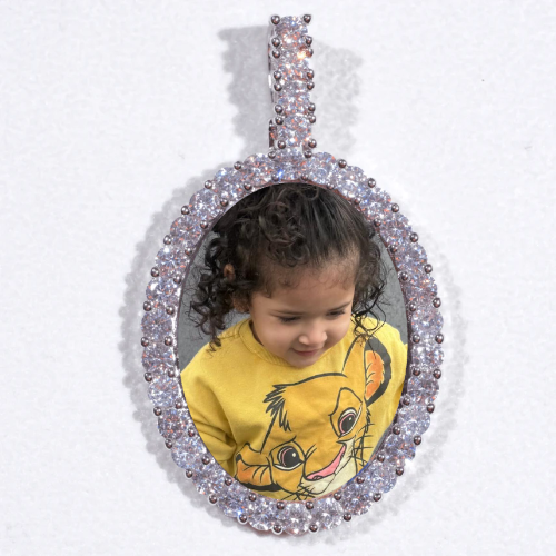 Large 3D Oval Custom Picture Pendant
