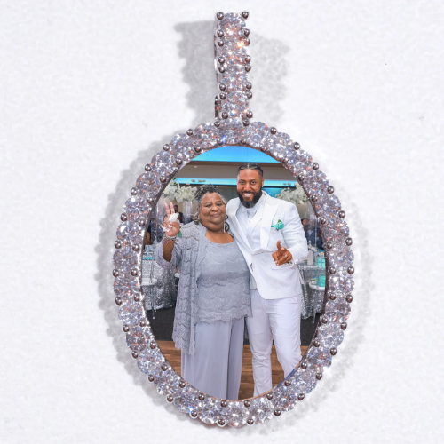 Large 3D Oval Custom Picture Pendant