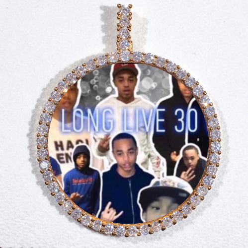 LARGE 3D CIRCLE CUSTOM PICTURE PENDANT
