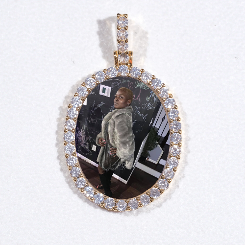 3D Oval Custom Picture Pendant