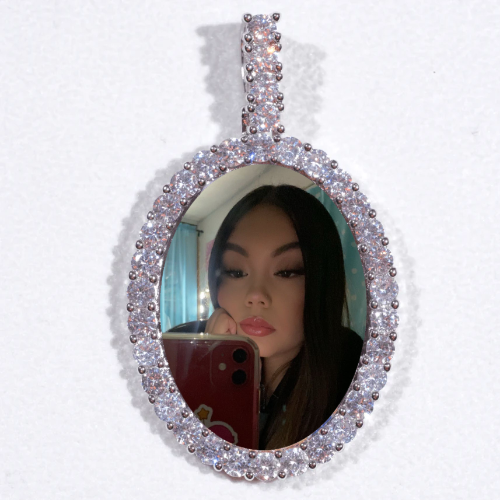 Large 3D Oval Custom Picture Pendant
