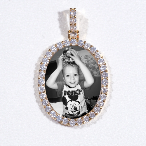 3D Oval Custom Picture Pendant