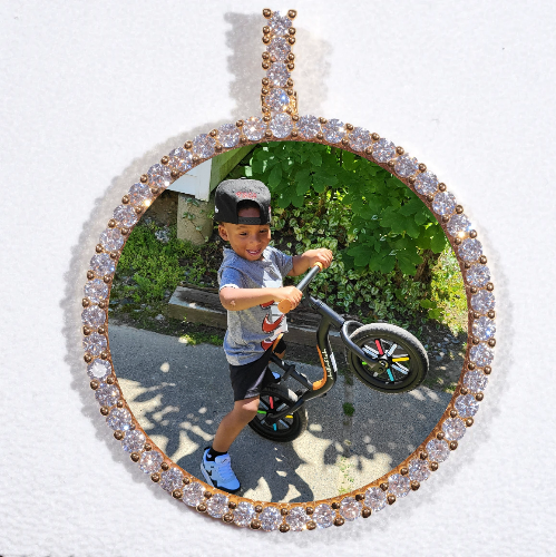 LARGE 3D CIRCLE CUSTOM PICTURE PENDANT