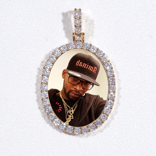 3D Oval Custom Picture Pendant
