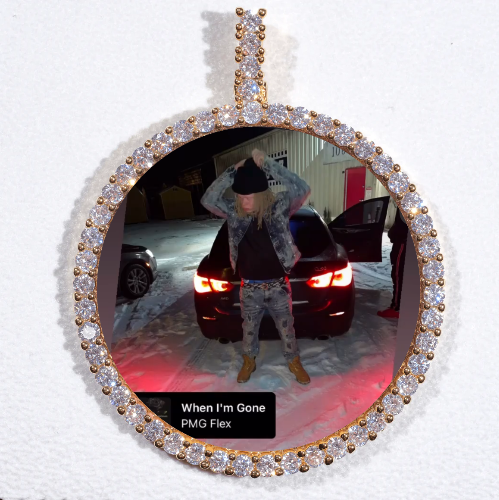 LARGE 3D CIRCLE CUSTOM PICTURE PENDANT
