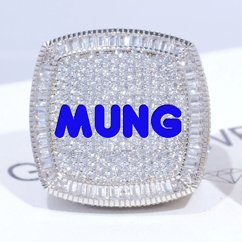 CUSTOM LETTER 3D ICED RING