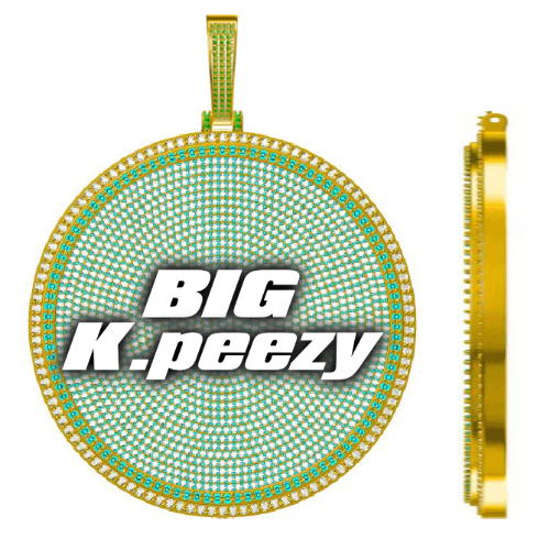 CUSTOM LETTER NECKLACE 3D BIG DISC