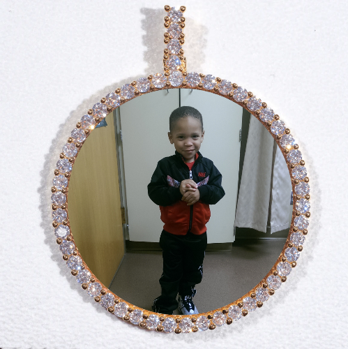 LARGE 3D CIRCLE CUSTOM PICTURE PENDANT