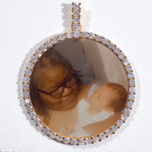 LARGE 3D CIRCLE CUSTOM PICTURE PENDANT