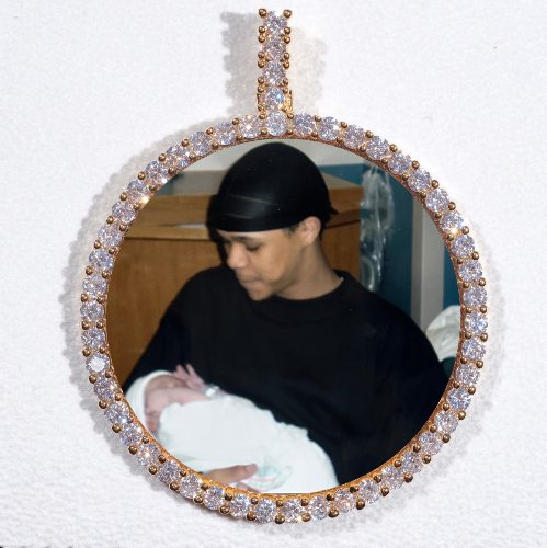 LARGE 3D CIRCLE CUSTOM PICTURE PENDANT