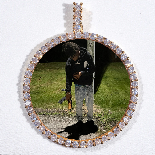 LARGE 3D CIRCLE CUSTOM PICTURE PENDANT