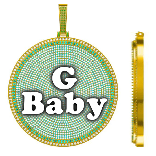 CUSTOM LETTER NECKLACE 3D BIG DISC