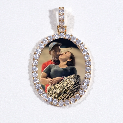 3D Oval Custom Picture Pendant