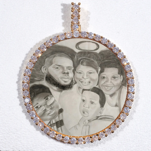 LARGE 3D CIRCLE CUSTOM PICTURE PENDANT