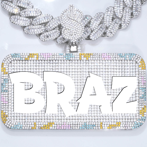 CUSTOM LETTER NECKLACE 3D COLORFUL SQUARE