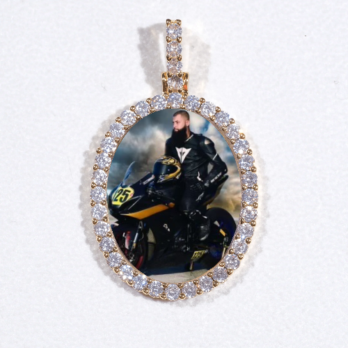 3D Oval Custom Picture Pendant