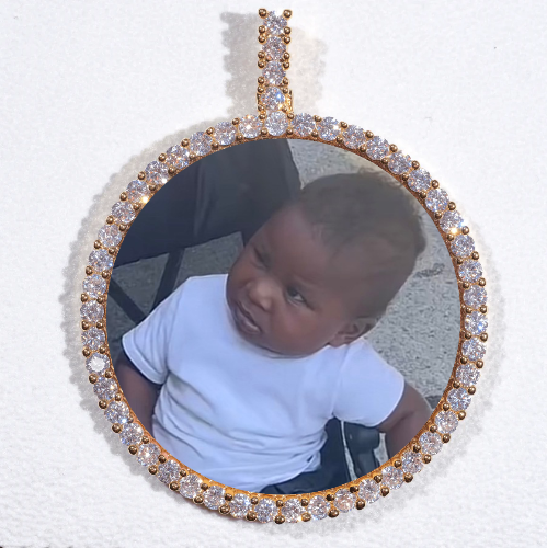 LARGE 3D CIRCLE CUSTOM PICTURE PENDANT