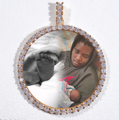 LARGE 3D CIRCLE CUSTOM PICTURE PENDANT