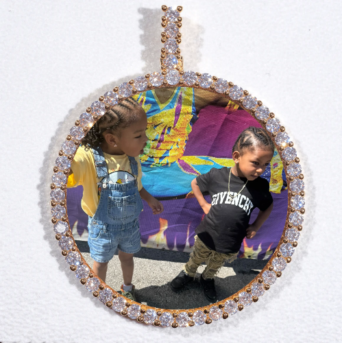 LARGE 3D CIRCLE CUSTOM PICTURE PENDANT