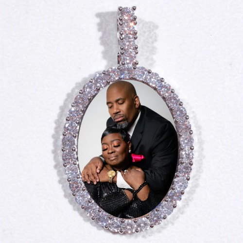Large 3D Oval Custom Picture Pendant