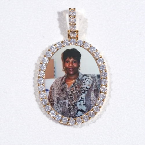 3D Oval Custom Picture Pendant