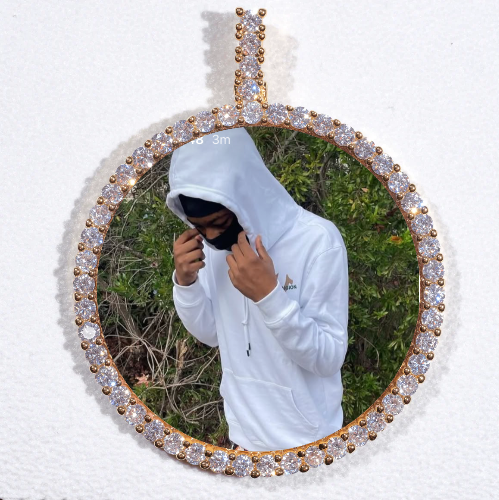 LARGE 3D CIRCLE CUSTOM PICTURE PENDANT