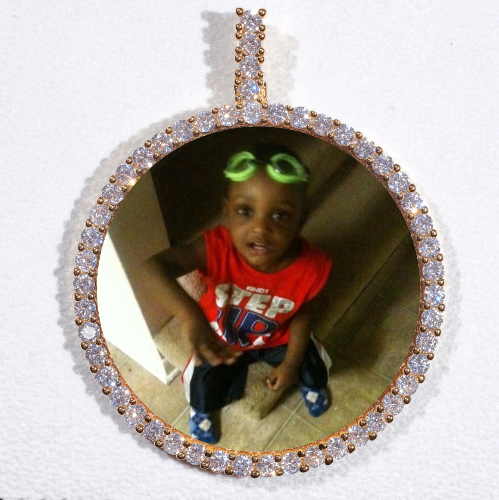 LARGE 3D CIRCLE CUSTOM PICTURE PENDANT