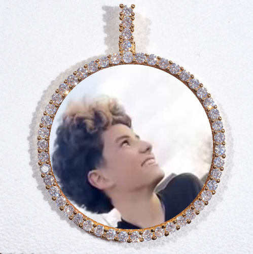 LARGE 3D CIRCLE CUSTOM PICTURE PENDANT