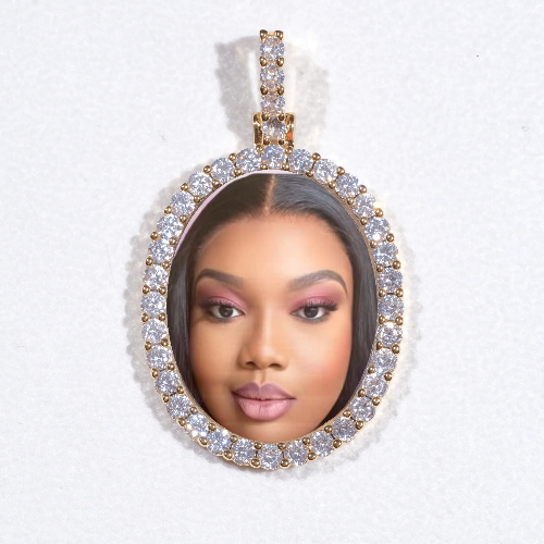 3D Oval Custom Picture Pendant